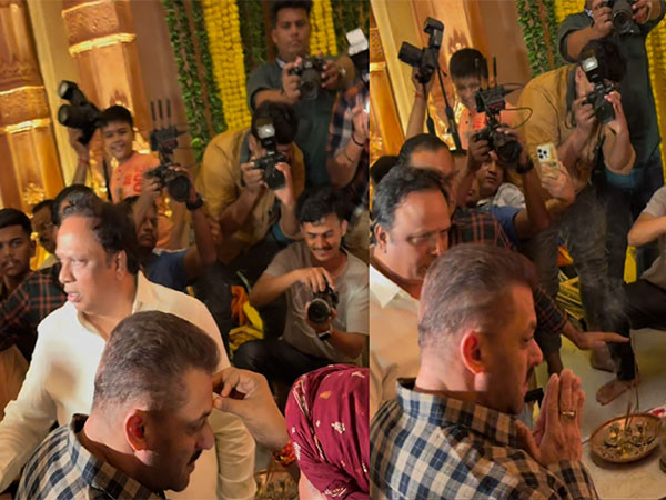 Salman Khan Offers Prayers Barefoot at Maharashtra Minister’s Home During Ganpati Darshan, Poses for Photos